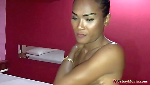 Asian girl with a pale pink lips has an anal sex with a dick