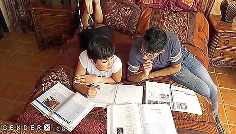 Asian step fantasy with a hot black and white dress