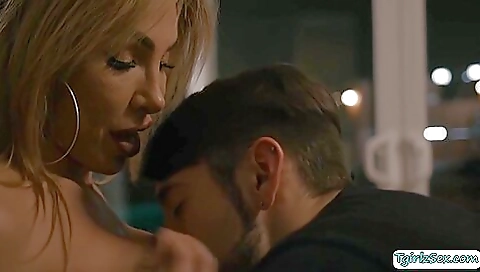 A blonde milf with a big booty fucked by her stepson