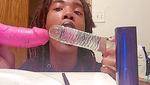 Ebony foot job gets her tight pussy gaped by a big dick