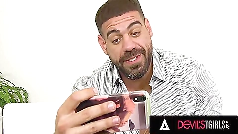 Gorgeous trans girl is giving anal play with a black hunk