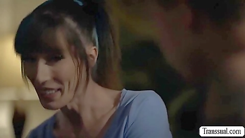 A hot brunette babe with a big tits gets banged in an anal