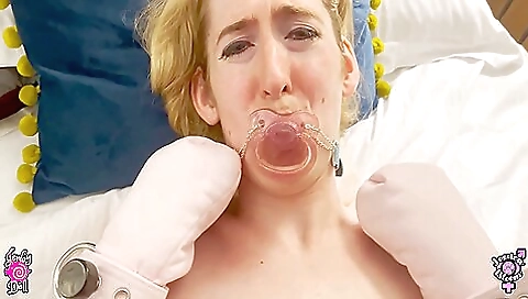 Cute blonde babe gets bent in different positions and her pussy teased