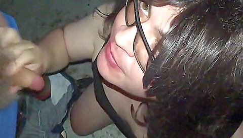 Two hot stepdads in a threesome in front of a busty brunette