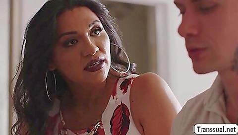 Stepson's stepmom rides his big cock in her hairy pussy